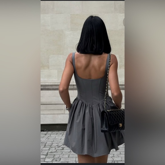 Zara Gray Mini Dress - Picture 2 of 6
